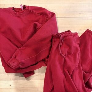 SKIMS Red Sweatsuit Set